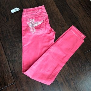 Pink/coral Miss Me skinny jeans